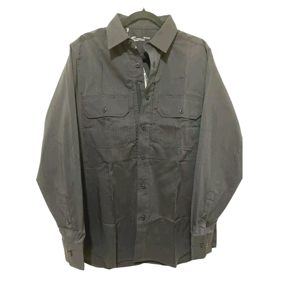 Under Armour Button Shirt Mens M AllSeasonGear Loose Long Sleeve Black NWT $85
